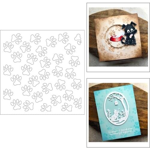 2021 New Square Plastic Stencil For DIY Craft Making Animal Footprint Background Scrapbooking Card No Metal Cutting Dies Stamps