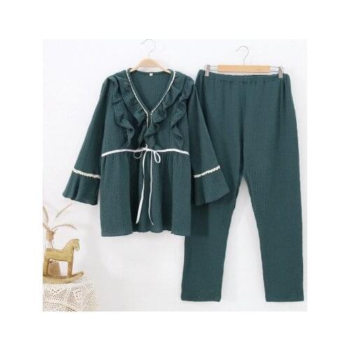 2021 Autumn Winter Nursing Pajamas Maternity Robe Set for Pregnant Women Maternity Pajamas Sleepwear 2pcs ets pyjamas autumn