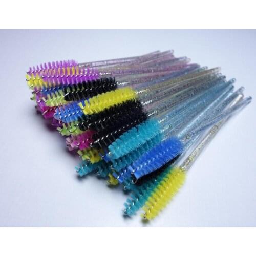 50pcs Shiny Disposable Eyelash Applicator Wands Curler Brush Set Mascara Eyebrow Spoolers Comb Wands Spoolies Brushes