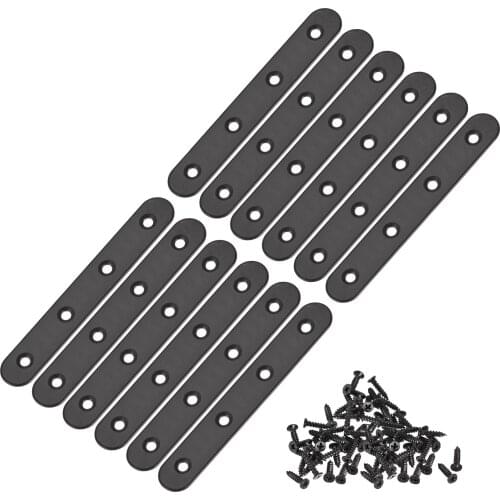 Uxcell Flat Straight Brace Repair Plate, 97 x 17 x 2mm Stainless Steel 12 Pcs
