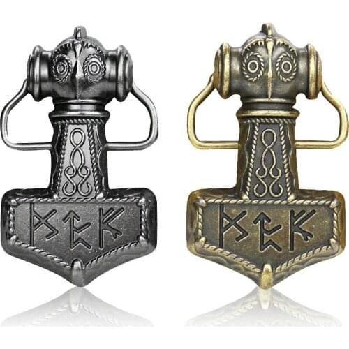 European and American Punk Western Style Viking Hammer Metal Belt Buckle Religious Cross Belt Buckle Personality Belt Accessory