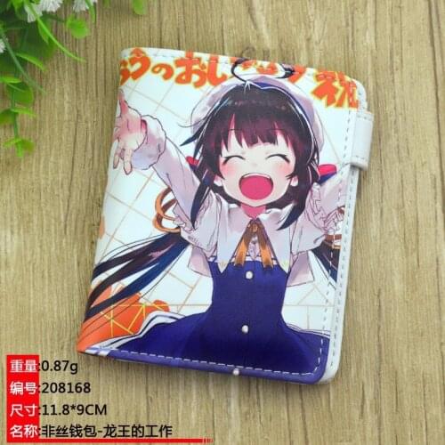 New Arrival--Ryuoh no Oshigoto Anime Short Wallet Women Men Leather Purse High Quality Card Holder Money Bag for Cosplay Gift