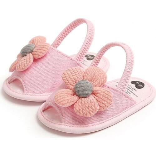 1 Pair Infant Sandals Prewalker Baby Shoes Printed Design Summer Bendable Comfortable Sunflower Baby Sandals for Gifts