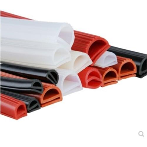 Silicone E Type Strip Red White E Shape Silicone Stirp Door Oven Freezer Door Oven Steaming Machine VMQ E Sealing Bar