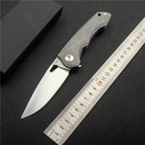 Folding knife camping outdoor sharp hunting knife D2 steel blade high hardness EDC self-defense tool fruit knife