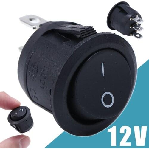 LED Illuminated Car Boat Dashboard Dash 3 Pin Switch Durable 12V LED Rocker Switch ON/OFF Round Rocker Switch