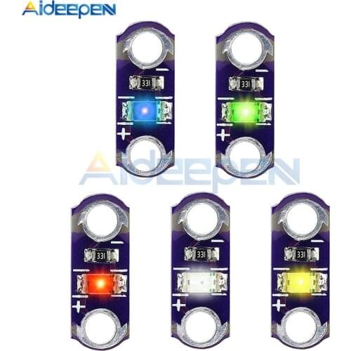 5pcs LilyPad LED Module Red/Blue/Green/Yellow/White LED Light Module for Arduino DIY Kit 3-5V