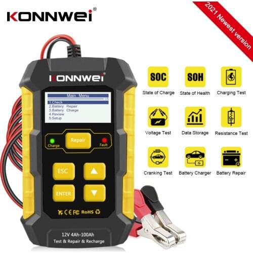 KONNWEI KW510 Car Battery Chargers Battery Tester Repairing Tool 3 In 1 12V Lead Acid Battery Data Diagnostic Analysis Tool
