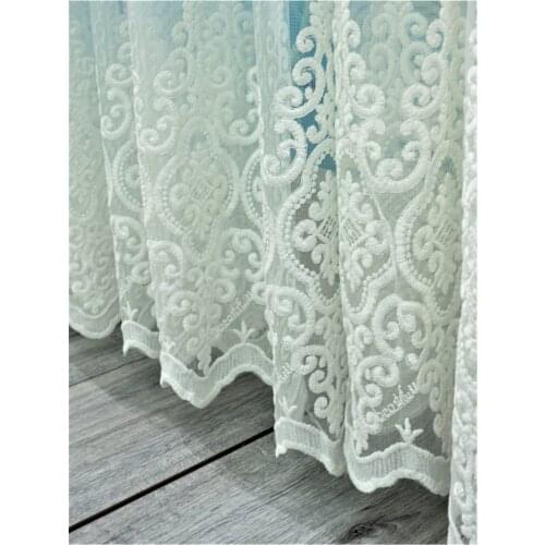 Custom Embroidery Embroidered Brode Tulle 1x3 Tight Pleat Curtain