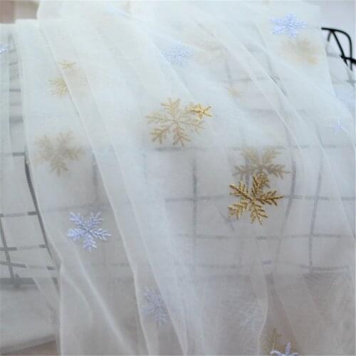 2 Colors Star Embroidery Tulle Lace Fabric Snowflakes Veil Lace Tulle Gauze 59" Wide For Dress Veil Custom Headwear Supplies