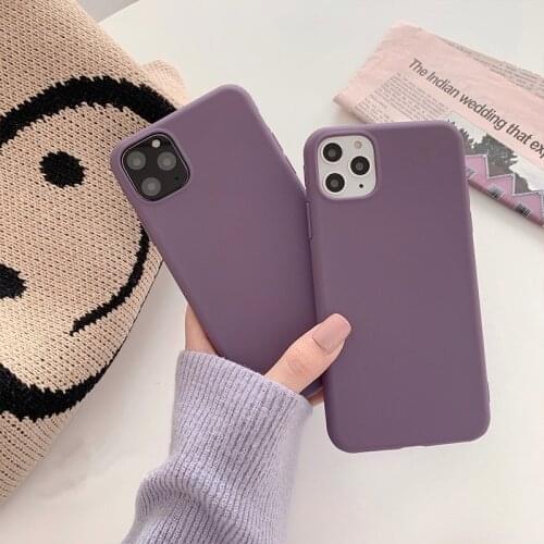 Gimfun Ultra-thin Purple Matte Candy Soft Case for Iphone 11 Pro Max 7 8plus Xs Max Xr Solid Tpu Silicon Case Back Cover