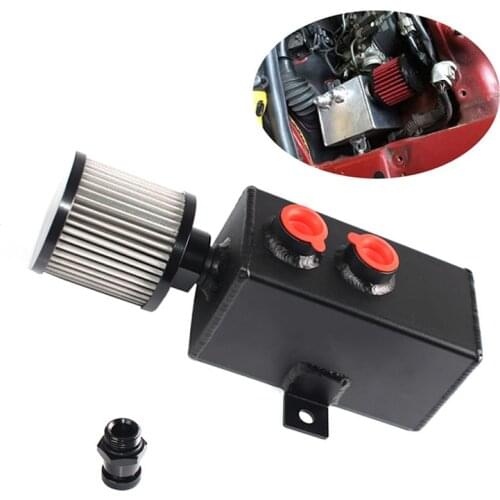 Universal Car racing 1L Aluminum Oil Catch Can Tank Fuel Tank With Breather & Filter Drain Tap