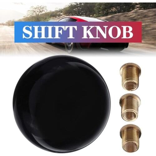 Universal Black Round Ball Car Gear Shift Knob Shifter Lever Heavy Weighted Metal With 3 Metal Adapters