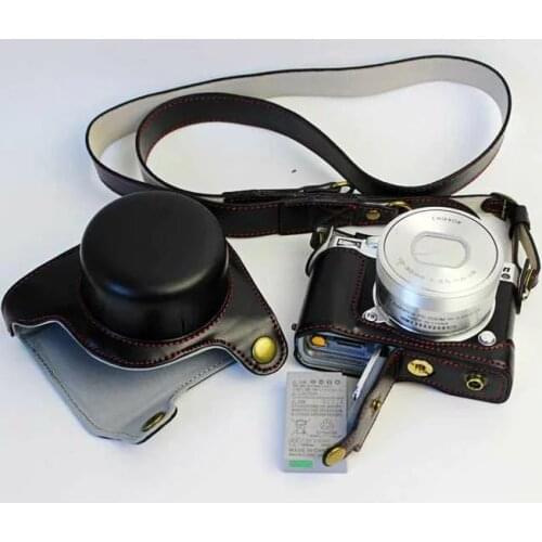 Deluxe Edition Retro Vintage PU Leather Camera Case Bag For Nikon 1 J5, 1J5 10-30mm lens With Bottom Battery Opening