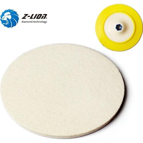 Z-LION 7 Inch Wool Buffing Polisher Pads Wool Felt Buffer Disc Polishing Wheel Hook And Loop Wool Pad Whit M14 5/8-11 Thread