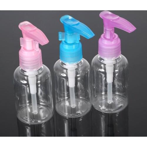 1Pc 50ml Empty Spray Bottles Refillable Plastic Pump Spray Bottles Travel Serum Soap Shampoo Perfume Atomiser Cosmetic Container