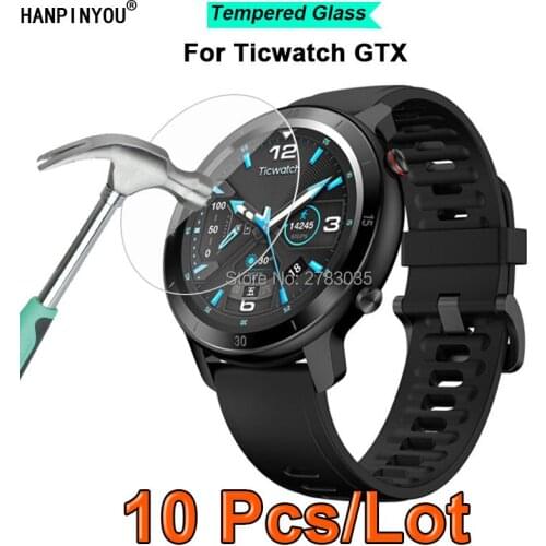 10 Pcs/Lots For Ticwatch GTX Sports Smart Watch 9H Hardness 2.5D Ultra-thin Toughened Tempered Glass Film Screen Protector Guard