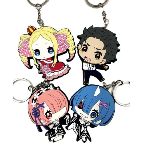 4PCS/LOT Japanese anime figure Re:Life in a different world from zero rubber Silicone sweet smell mobile phone charms/keychain