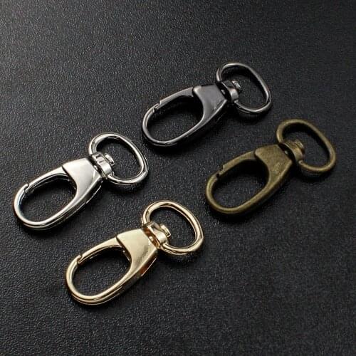 50Pcs 3.4CM Metal Snap Hook Trigger Clips Buckles Oval Ring for Leather Strap Belt Keychain Webbing Pet Leash Hooks