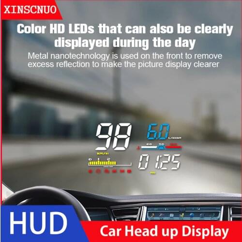 Car Electronic OBD OBD2 HUD Head Up Display Universal RPM Voltage Mileage Alarm Driving Car Windscreen Speed Projector