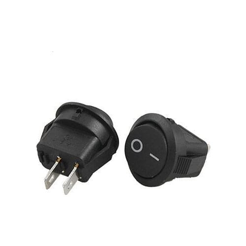 Free shiipping!10pcs x AC 3A/250V 6A/125V 2 Pin SPST ON/OFF 2 Position Mini Round Rocker Switch