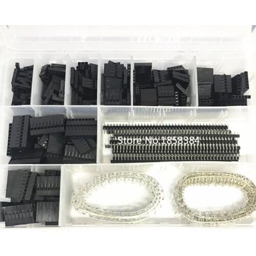 Free shipping 1450Pcs/Set 2.54mm 1P-10P Dupont Connector Kit PCB Headers Male Female Pins Electronics
