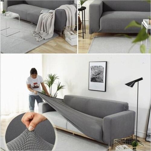 Sofa Cover Universal Waterproof Couch Covers Solid Color Elastic Slipcover Non-slip Full Wrap Sofa Seat Covering 1/2/3/4 Seater