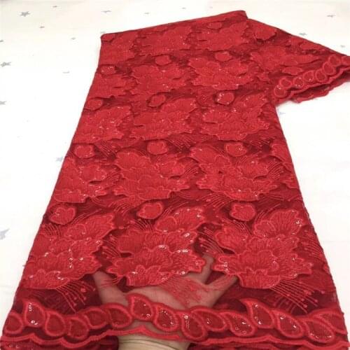 Purple French Lace Fabric For Dress Latest Nigerian Tulle Lace With Sequins 2021 red High Quality African Lace Fabric green