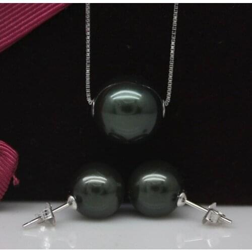 Hot South Sea Oyster Shell Pearl Necklace Earrings Set, Fashion Pearl Jewelry Set