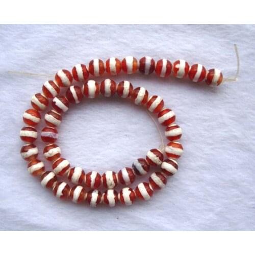 White Line Red Agatet Round Loose Beads For Jewelry Making DIY Bracelet Necklace Earrings