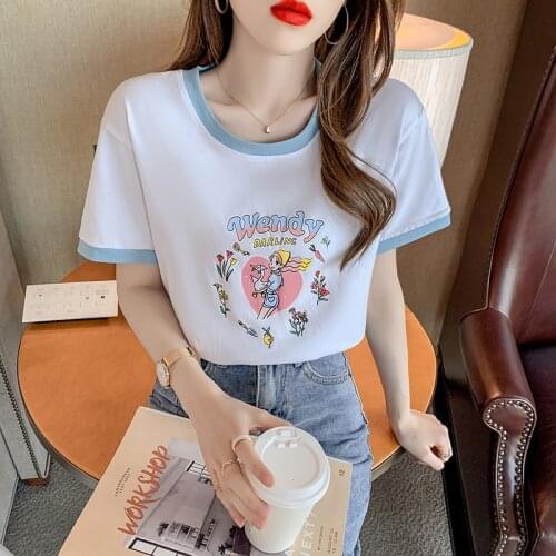 Summer Fashion Shirt lovely maiden T Shirt Women Tops Base O-neck Loose Short sleeve Tees Girls Tshirt kawaii clothes