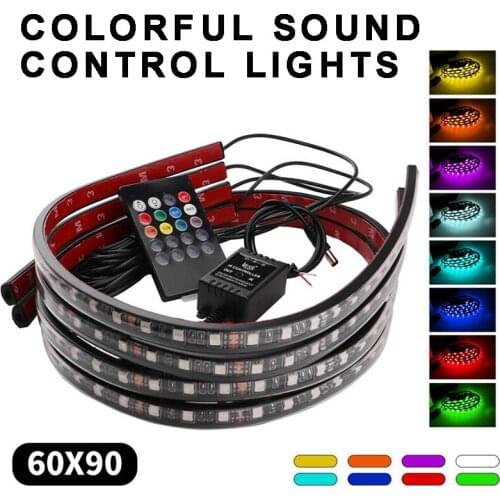 MAyitr 12 LED 4 In1 Interior Atmosphere Light High Quality Waterproof RGB Multi-Colors Strip Lights for Cars TV Home