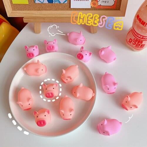 Cute Pink Piggy Toy Venting Can Make A Sound Halloween Funny Reduce PressureToy Pig Festive Party Children Gifts April Fools