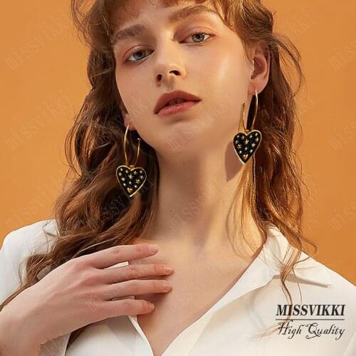 Missvikki Luxury Dubai Bridal Heart Love Dangle earrings dinner accessories earrings lady fashion luxury zircon earrings