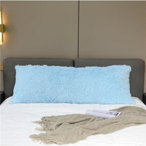 Soft Long Plush Body Pillow Case Dual-sided Fluffy Velvet Long Pillowcase Home Decor Headboard Sofa Waist Pillow Cover 148x53cm
