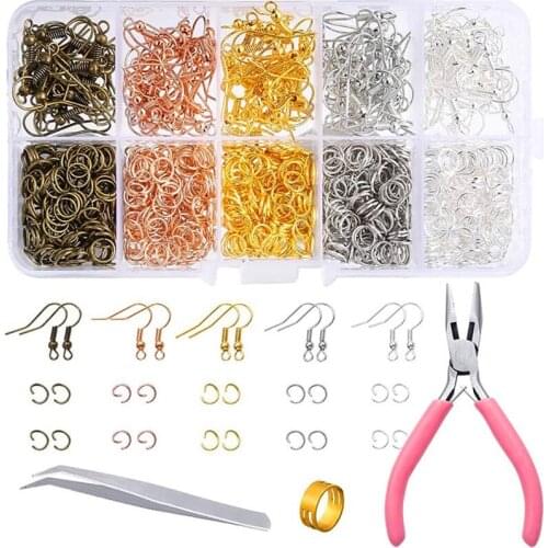 Jewelry Making Kit Earring Repair Kit DIY Assorted Color Earring Hook Accessories Open Jump Rings DIY Earrings Materials