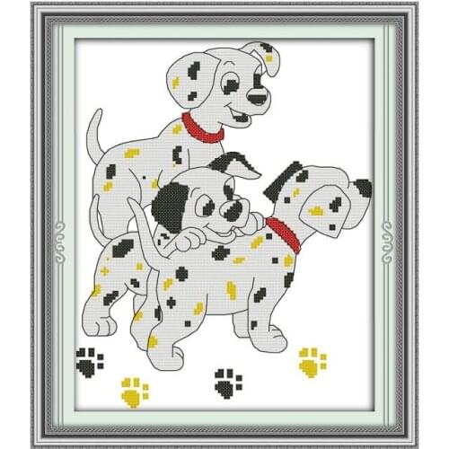 Three Dalmatians cross stitch kit animal18ct 14ct 11ct count print stitching embroidery DIY handmade needlework plus