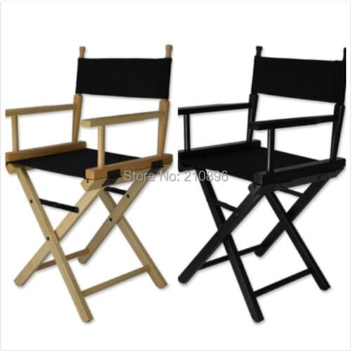 Smaller Folding Makeup Wood Chair Aluminum Director Chair Portable foldable Wood Chair black and wood colors