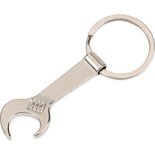 Beer Bottle Opener Hotel Restaurant Wedding Silver Metal Wrench Eco-friendly Key Chain Keyring Small Spanner
