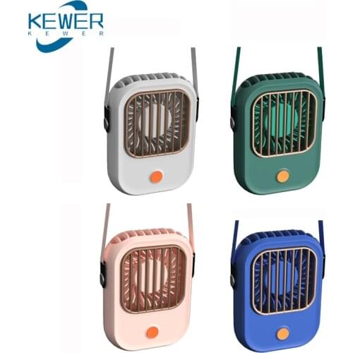 KEWER Hanging Neck Fan Mini Portable Handheld Cooling Fan Desktop Fans Student Outdoors Travel Cooler Fan Battery 1500MAH