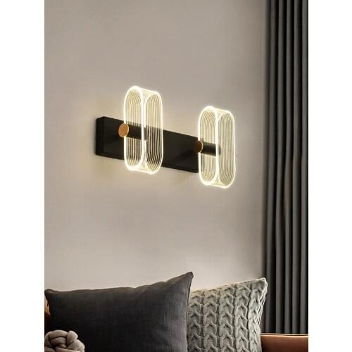 Simple Modern LED Wall Lamp Aluminum Creative Black Wall-sconce For Bedroom Bedside Background Corridor Aisle Stairwell Deco