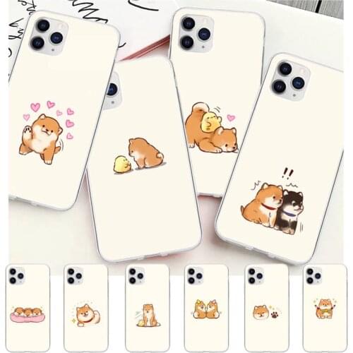 Cute Shiba Inu Dog Transparent Cell Phone Case For Samsung Galaxy A51 A71 S20 S10e S8 S7 S9 S10 Plus Clear Cover