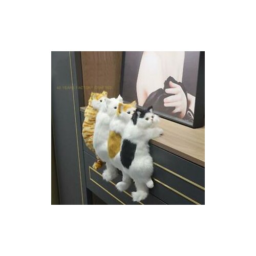 Realistic Furry Hanging Cat Desktop Decoration Animal Model Home Decor Simulation Mini Cute Cat Cloth Supplies 2021 Wholesale