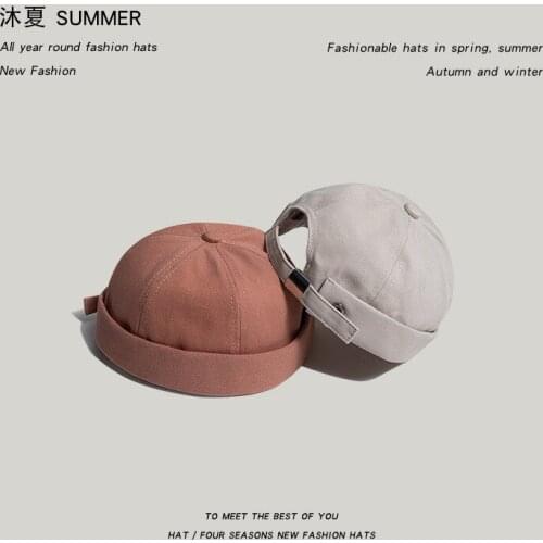 Yupi Hat Mens and Womens Spring and Summer Skullcap Brimless Solid Color Simple Sailor Hip Hop Hat