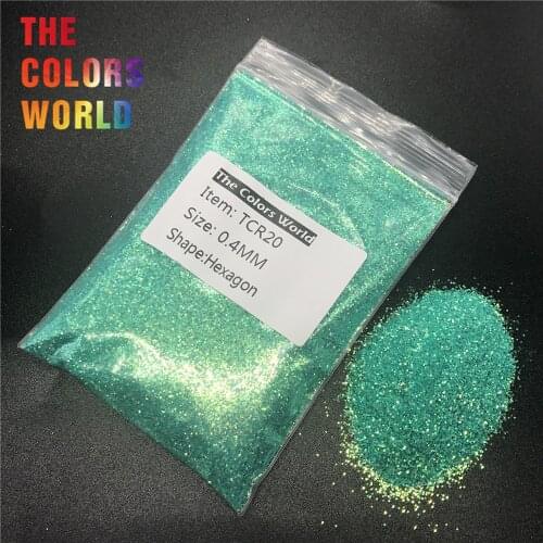 TCR20 Iridescent Rainbow Cyan Blue Color Hexagon Shape Nail Glitter Nail Art Decoration Face Glitter Makeup Henna Handwork DIY