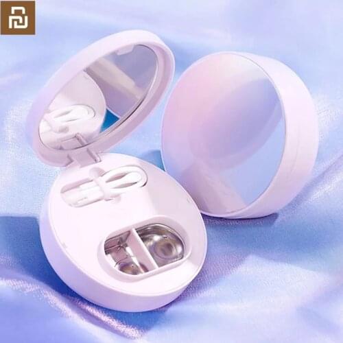Youpin Lofans Ultrasonic Vibration Contact Lens Cleaning Box Purple One-key Control Mini Glasses Cleaner Built-in Makeup Mirror