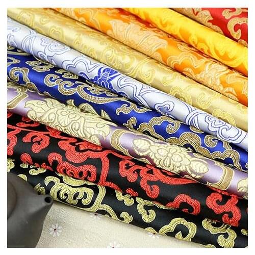 75cm*100cm thick High-grade brocade fabric costume clothing kimono dress silk satin fabric rich flowers texture diy cloth