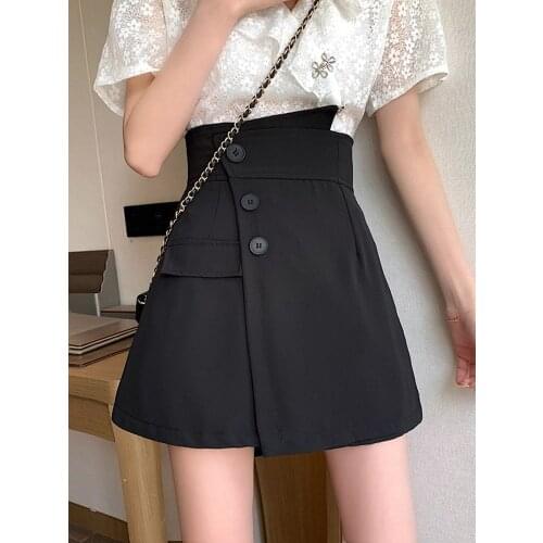2021 summer high-waisted thin all-match A-line short skirt irregular wide-leg pants skirt skirt women