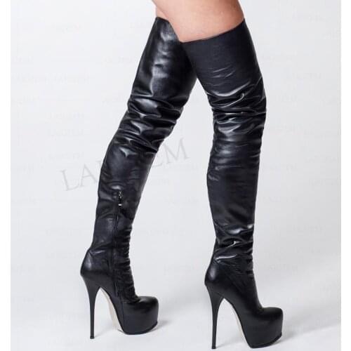 SEIIHEM Women Platform Thigh Boots Stiletto High Heels Over Knee Boots Cosplay Unisex Shoes Woman Botas Large Size 45 47 50 52