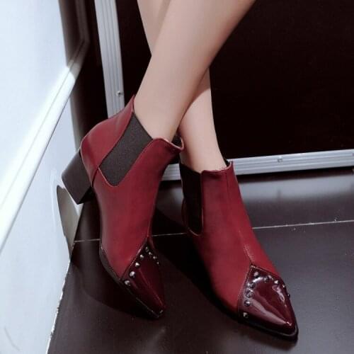 Big Size 9 10 11-17 boots women shoes ankle boots for women ladies boots shoes woman winter Colouring tapered sleeve